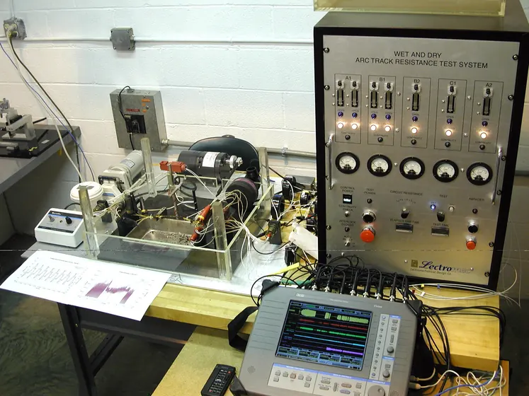 Lectromec wet/dry arc-track resistance test system
