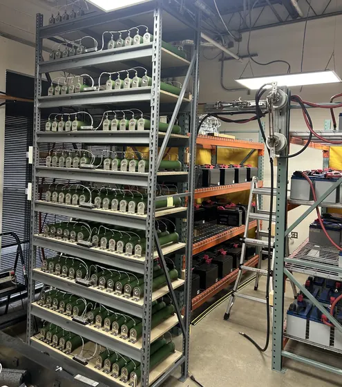 Resistor bank for current-loading during powered tests