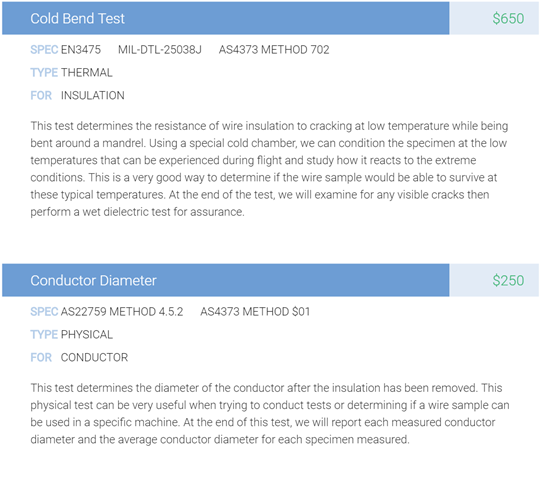 EWIS Component Assessment Pricing