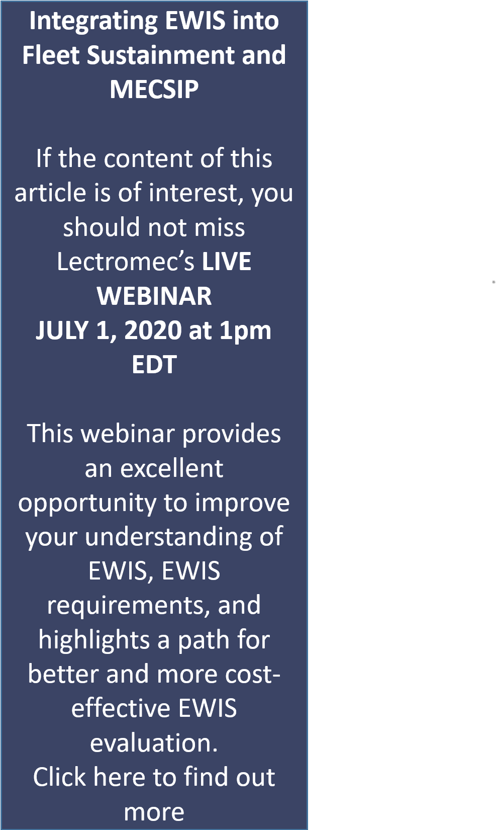 2020 Lectromec Webinar